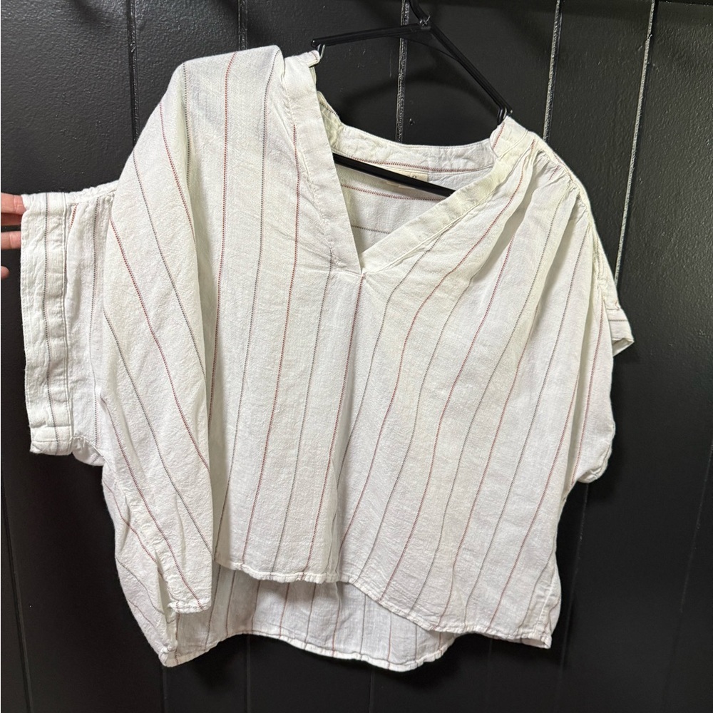 Striped V-Neck Women's Top